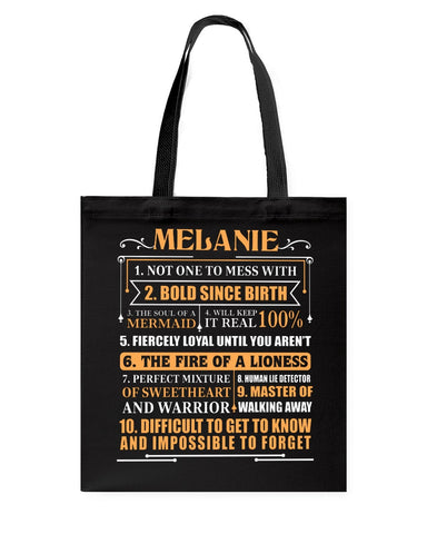 Melanie Characteristic Limited Classic T-Shirt - Guys V-Neck - Basketweave Tote Bag