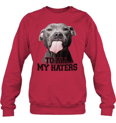 Pit Bull To All My Hater Limited Classic T- Shirt - Ladies Flowy Tank - Sweatshirt