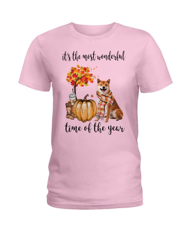 Shiba Inu The Most Wonderful Time T-Shirt - Hoodie - Ladies Tee