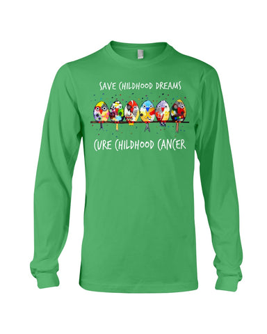 Save Childhood Dreams Cure Childhood Cancer T-Shirt - Guys V-Neck - Unisex Long Sleeve