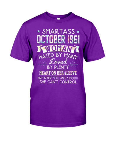 Smartass October 1961 Classic T-Shirt - Guys Tee - Basketweave Tote Bag