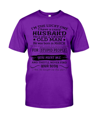 I Have A Crazy Husband Classic T-Shirt - Guys Tee - Basketweave Tote Bag