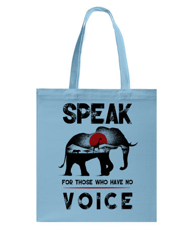 Elephant Speakfor Those Who Have No Voice T-Shirt - Guys Tee - Basketweave Tote Bag