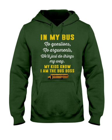 In My Bus I'm The Bus Boss Tote Bag - Youth Tee - Hoodie