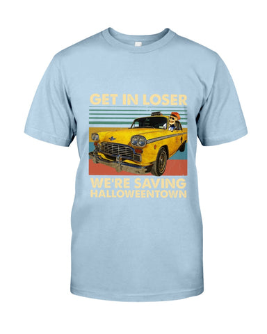 Get In Loser We're Saving Halloweentown Tote Bag - Guys Tee - Basketweave Tote Bag