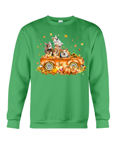 Dogs Reunion On Pumpkin Car T-Shirt - Sweatshirt - Unisex Tank Top