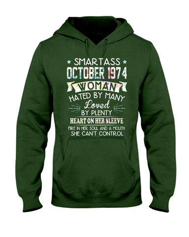 Smartass October 1974 Classic T-Shirt - Hoodie - Ladies Tee