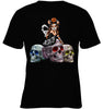 Image of Colorful Skull Of Three Girls T-Shirt - Ladies Tee - Youth Tee