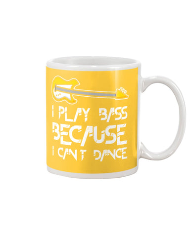 I Play Bass Because I Cant Dance T-Shirt - Basketweave Tote Bag - Mug