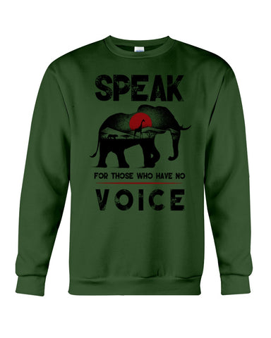 Elephant Speakfor Those Who Have No Voice T-Shirt - Unisex Long Sleeve - Sweatshirt