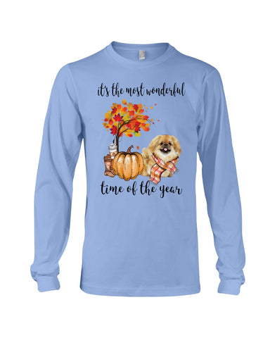 Pekingese - The Most Wonderful Time T-Shirt - Guys V-Neck - Unisex Long Sleeve