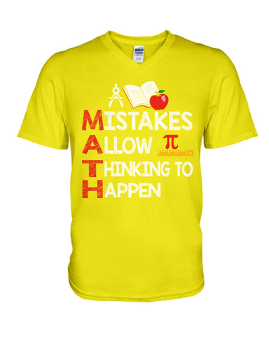 Math Teacher - Mistake Allow Thinking To Happen Classic T-Shirt - Guys V-Neck - Basketweave Tote Bag