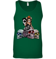 Colorful Skull Of Three Girls T-Shirt - Unisex Tank Top - Hoodie