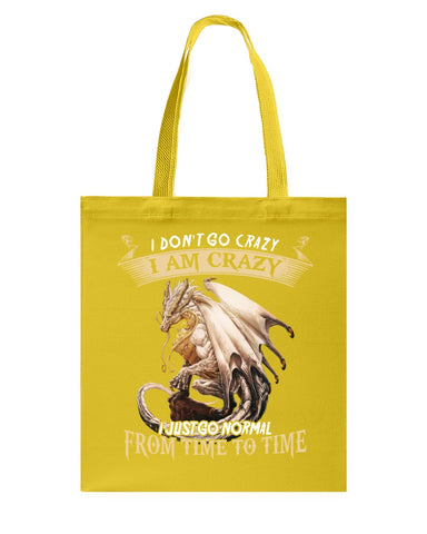 Don't Go Crazy I'm Crazy T-Shirt - Guys V-Neck - Basketweave Tote Bag