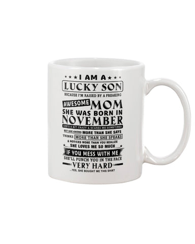 Lucky Son Of A November Awesome Mom Limited Classic T- Shirt - Mug