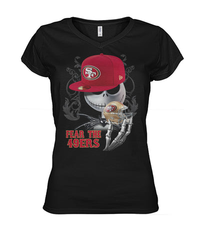 Fear The 49Ers Limited Classic T-Shirt - Ladies Tee - Ladies V-Neck