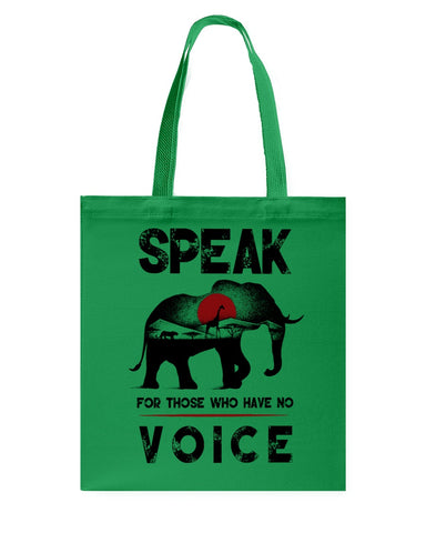 Elephant Speakfor Those Who Have No Voice T-Shirt - Guys Tee - Basketweave Tote Bag