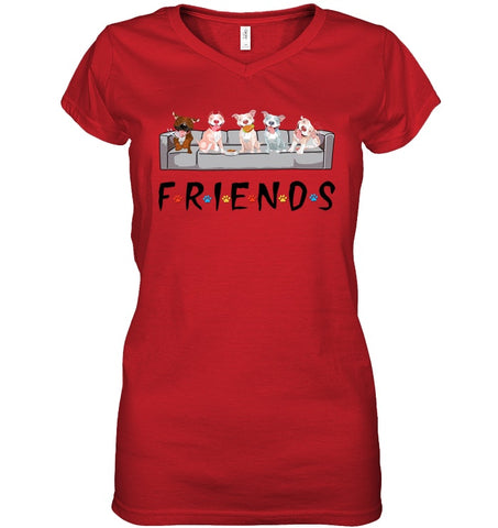 Pit Bull Friends T-Shirt - Guys Tee - Ladies V-Neck