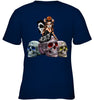 Image of Colorful Skull Of Three Girls T-Shirt - Ladies Tee - Youth Tee