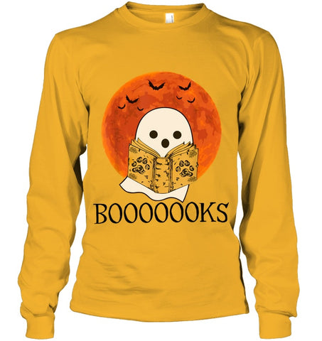 Boo Loves Booooooks T-Shirt - Hoodie - Unisex Long Sleeve