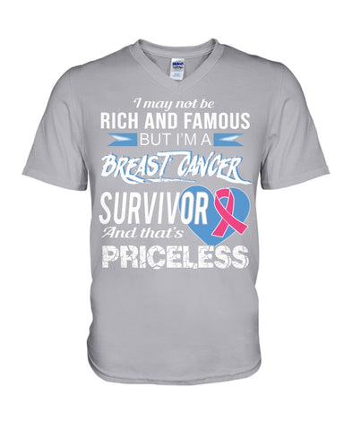 I'm A Breast Cancer Survivor And That's Priceless Limited Classic T- Shirt - Hoodie - Guys V-Neck