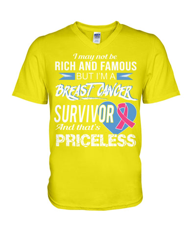 I'm A Breast Cancer Survivor And That's Priceless Limited Classic T- Shirt - Hoodie - Guys V-Neck