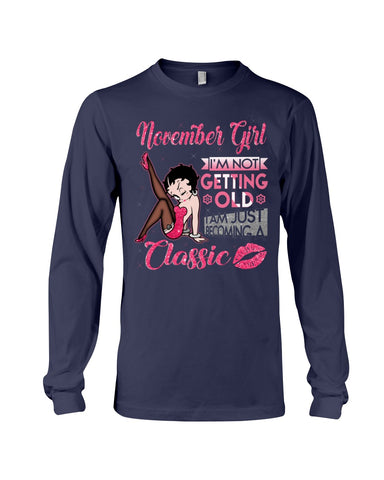 Classic November Girl T-Shirt - Ladies Tee - Unisex Long Sleeve