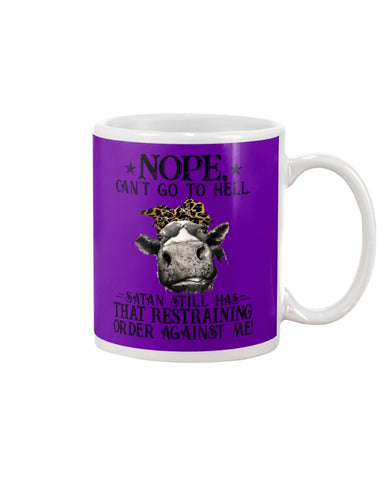 Cow- Nope Can't Go To Hell Limited Classic T- Shirt - Mug