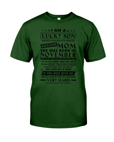 Lucky Son Of A November Awesome Mom Limited Classic T- Shirt - Guys Tee - Sweatshirt