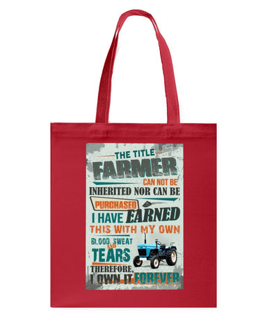 Farmer Can Not Be Inherited Nor Can Be Purchase Limited Classic T- Shirt - Guys V-Neck - Basketweave Tote Bag