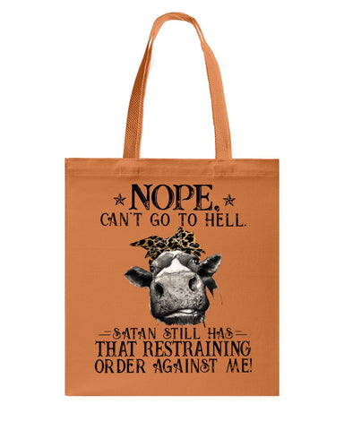 Cow- Nope Can't Go To Hell Limited Classic T- Shirt - Guys V-Neck - Basketweave Tote Bag