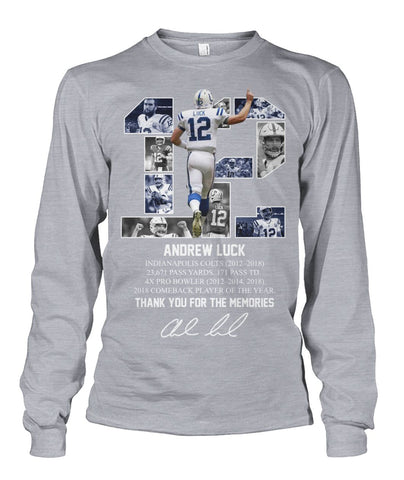 12 Years Of Andrew Luck Limited Classic T- Shirt - Guys Tee - Unisex Long Sleeve