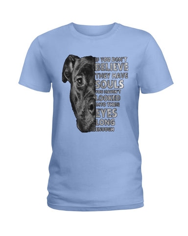 Look Into Pitbull's Eye T-Shirt - Ladies Tee - Guys V-Neck