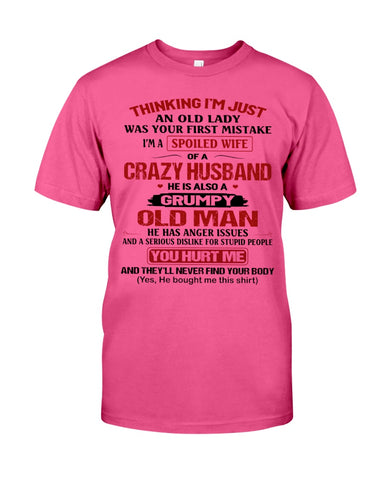 A Wife Of A Grumpy Husband Limited Classic T-Shirt - Guys Tee - Unisex Long Sleeve