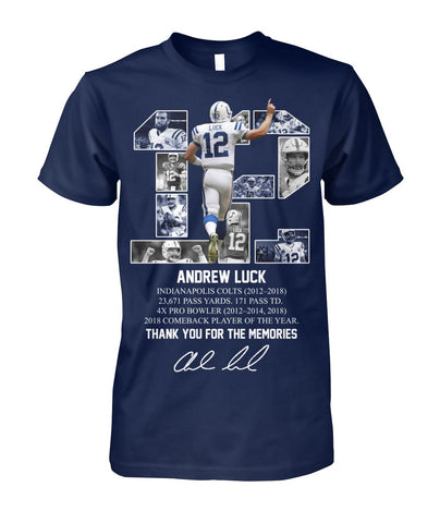 12 Years Of Andrew Luck Limited Classic T- Shirt - Guys Tee - Unisex Long Sleeve