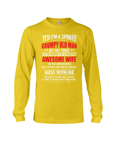 Grumpy Old Man And His Awesome March Wife Limited Classic T-Shirt - Hoodie - Unisex Long Sleeve