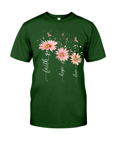 Breast Cancer - Color Drop Flower T-Shirt - Guys Tee - Sweatshirt