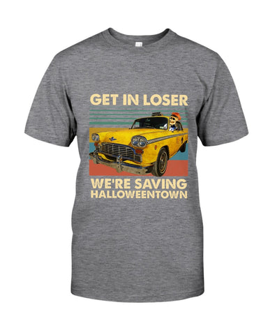 Get In Loser We're Saving Halloweentown Tote Bag - Guys Tee - Basketweave Tote Bag