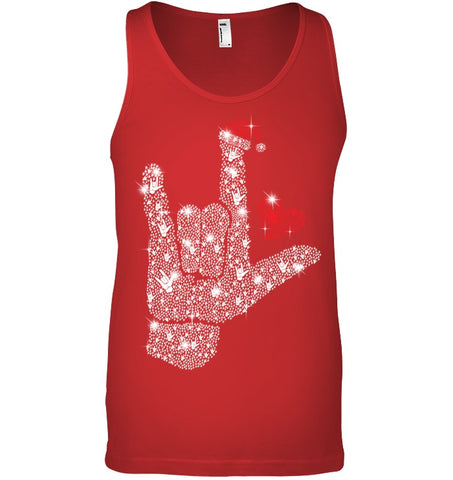 Sign Language Bright T-Shirt - Guys V-Neck - Unisex Tank Top