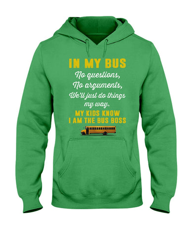 In My Bus I'm The Bus Boss Tote Bag - Youth Tee - Hoodie