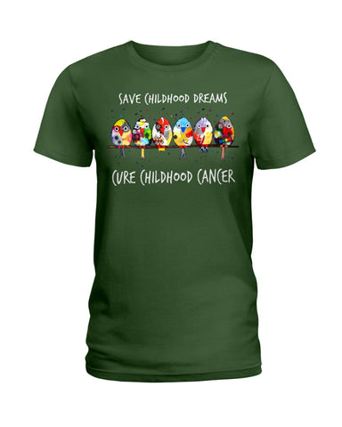 Save Childhood Dreams Cure Childhood Cancer T-Shirt - Hoodie - Ladies Tee