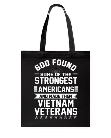 Vietnam Veterans- Strongest Americans Tote Bag - Guys Tee - Basketweave Tote Bag