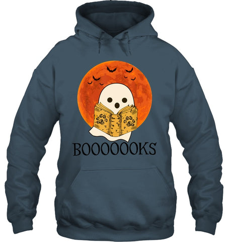 Boo Loves Booooooks T-Shirt - Hoodie - Unisex Long Sleeve