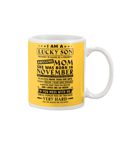 Lucky Son Of A November Awesome Mom Limited Classic T- Shirt - Mug