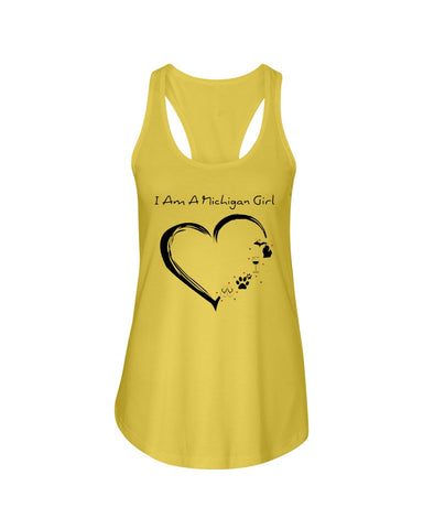 Michigan Girl Heart T-Shirt - Ladies Flowy Tank - Youth Tee