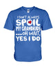 Image of I Don't Always Spoil My Grandkids Classic T-Shirt - Hoodie - Guys V-Neck