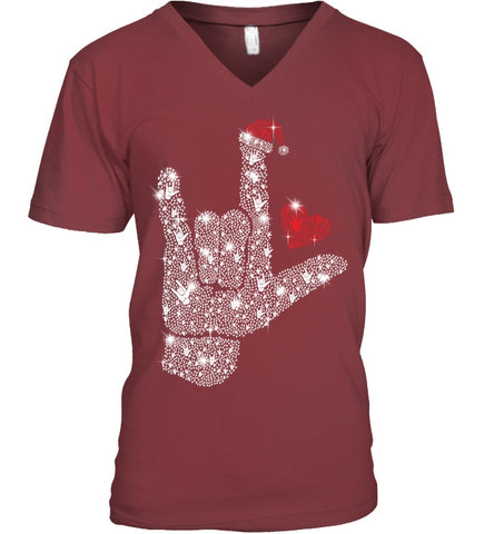 Sign Language Bright T-Shirt - Guys V-Neck - Unisex Tank Top