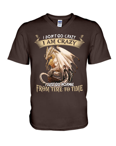 Don't Go Crazy I'm Crazy T-Shirt - Guys V-Neck - Basketweave Tote Bag