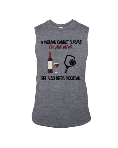 A Woman Need Wine And Pickball Limited Classic T- Shirt - Guys Tee - Unisex Long Sleeve