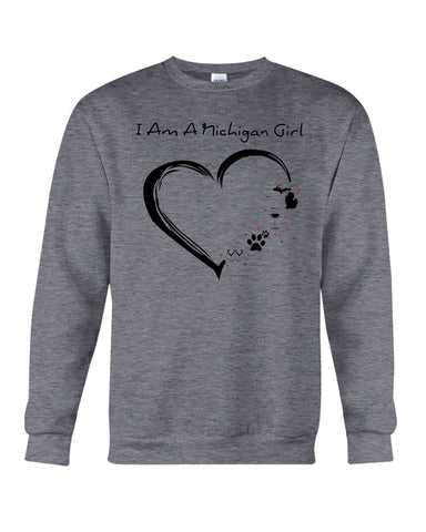 Michigan Girl Heart T-Shirt - Sweatshirt - Unisex Tank Top